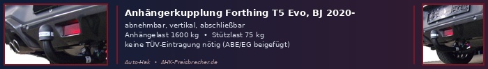 Anhängerkupplung für Forthing-T5 Evo, Baureihe 2020- abnehmbar