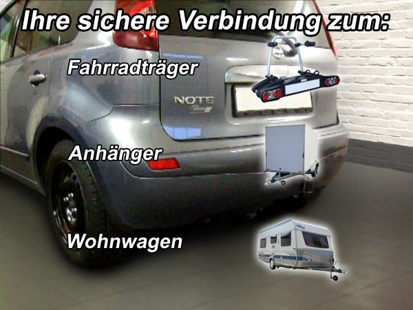 Anhängerkupplung für Nissan-Note, Baureihe 2006-2013 starr