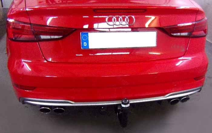 Anhängerkupplung für Audi-S3 Cabrio spez. S3 8V, nur für Heckträgerbetrieb, Montage nur bei uns im Haus, Baureihe 2016-2024 V-abnehmbar
