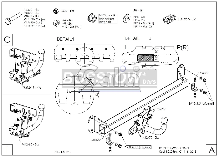 Anhängerkupplung für BMW-5er GT F07, Baureihe 2009-2013 starr