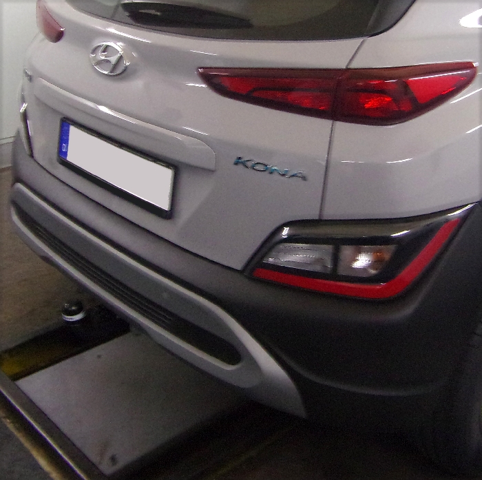 Anhängerkupplung für Hyundai-Kona Fzg. mit E-satz Vorbereitung, spez. AdBlue, spez. Hybrid, Baureihe 2017-2023 starr