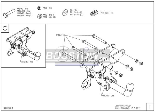 Anhängerkupplung für Jeep-Wrangler JK, Baureihe 2007-2017 starr