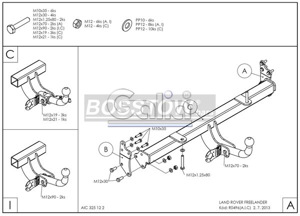 Anhängerkupplung für Landrover-Freelander, Baureihe 1998-2004 starr