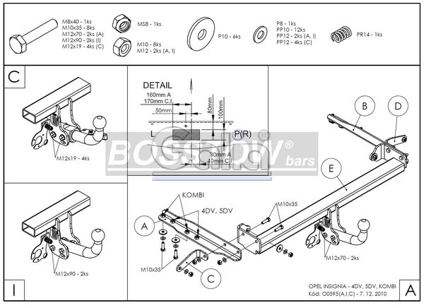 Anhängerkupplung für Opel-Insignia A Limousine, Fließheck, 4WD, Baureihe 2008- starr