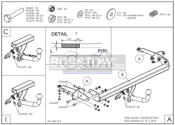 Anhängerkupplung für Opel-Mokka nicht für Fzg. mit Fahrradträgersystem Flex-Fix, ohne Elektrosatzvorb., Baureihe 2012-2016 starr