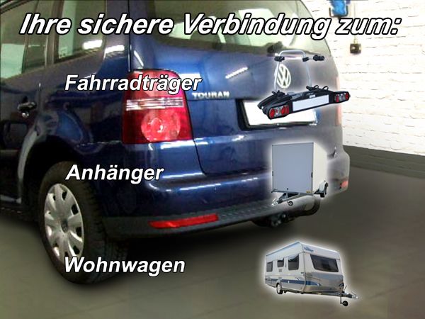 Anhängerkupplung für VW-Touran Van, auch f. Modell Cross, Baureihe 2007-2010 starr