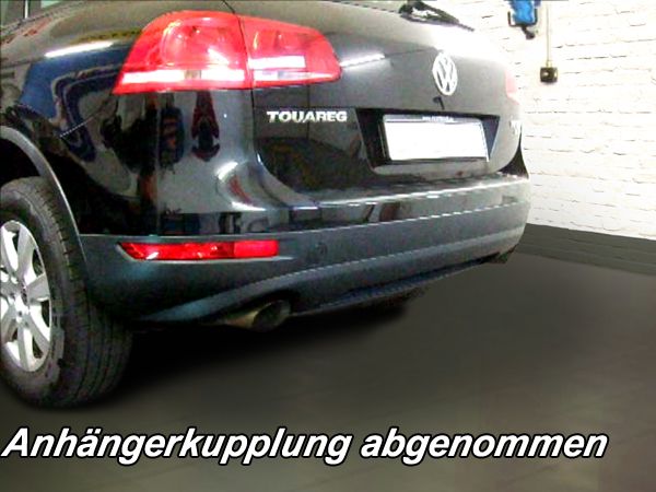 Anhängerkupplung für VW-Touareg f. Fzg. m. Reserverad am Boden, Baureihe 2010-2017 V-abnehmbar