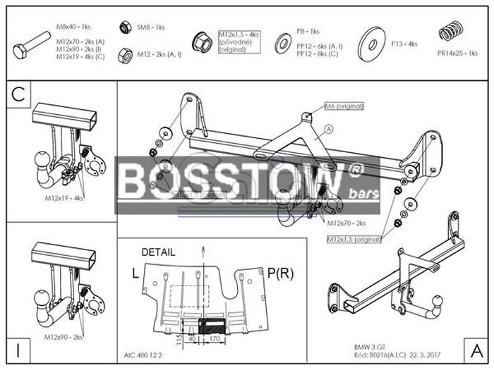 Anhängerkupplung für BMW-3er GT F34, Baureihe 2014- abnehmbar