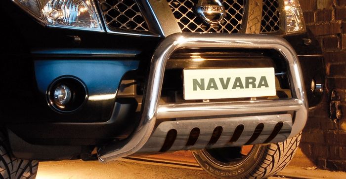 Frontschutzbügel Kuhfänger Bullfänger für Nissan Navara 2010-2015, Steelbar QFU 70mm, schwarz beschichtet