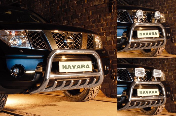 Frontschutzbügel Kuhfänger Bullfänger für Nissan Navara (V6) 2010-2015, Steelbar QRU 70mm