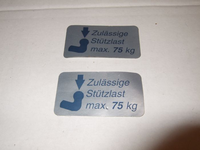 Stützlastschild, selbstklebend, 75 kg