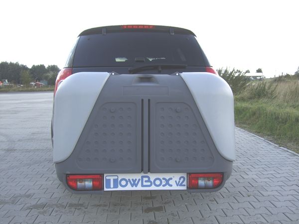 TowBox System BOX System BOX V2, grau, seitl. Beladung AHK Lastenträger m. Heckbox