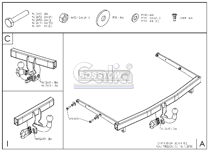 Anhängerkupplung für Ford-Fusion Fzg. auch mit Einparksensoren- PDC, Baureihe 2006-2009 abnehmbar