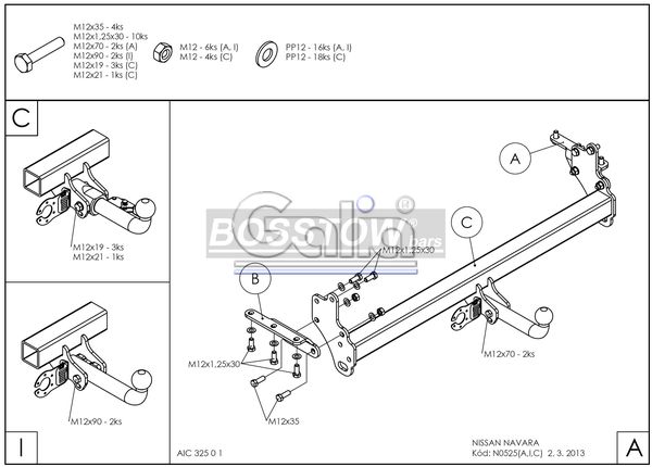 Anhängerkupplung für Nissan-Pick-Up NP300 D22 mit Trittstoßstange, Baureihe 2005-2010 abnehmbar