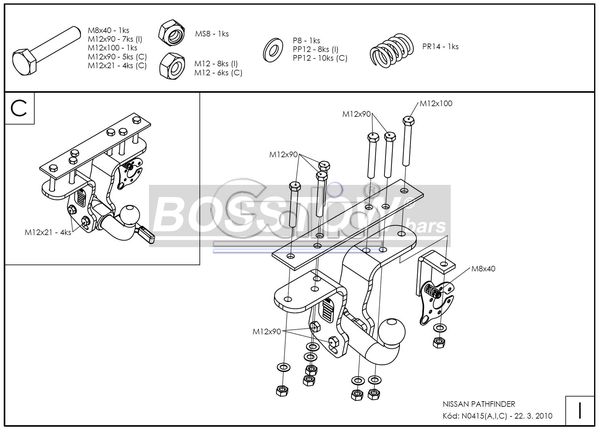 Anhängerkupplung für Nissan-Pathfinder R51, Baureihe 2004-2013 abnehmbar