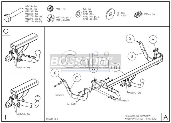 Anhängerkupplung für Peugeot-508 Kombi, nicht GT, Baureihe 2011-2018 abnehmbar