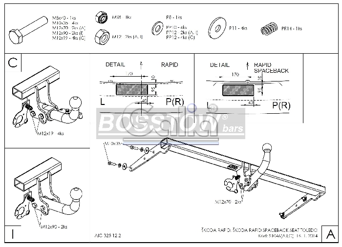 Anhängerkupplung für Skoda-Rapid Spaceback, Baureihe 2013-2015 abnehmbar