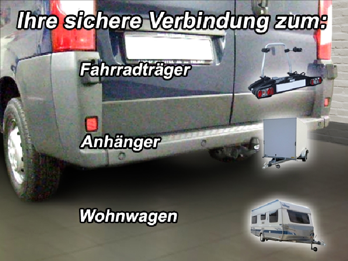 Anhängerkupplung Citroen-Jumper Kasten, Bus, alle Radstände L1, L2, L3, L4, XL, Baureihe 2014- Ausf.:  feststehend