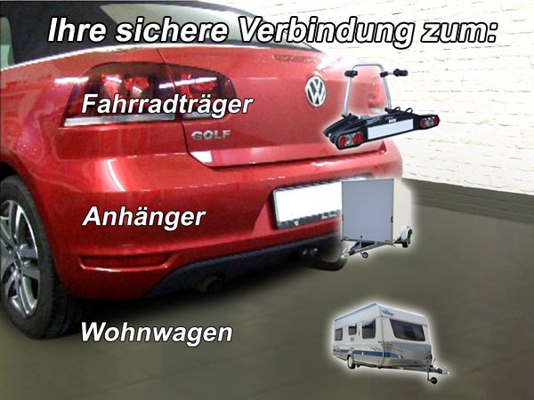 Anhängerkupplung VW-Golf VI Cabrio - 2011- Ausf.: V-abnehmbar