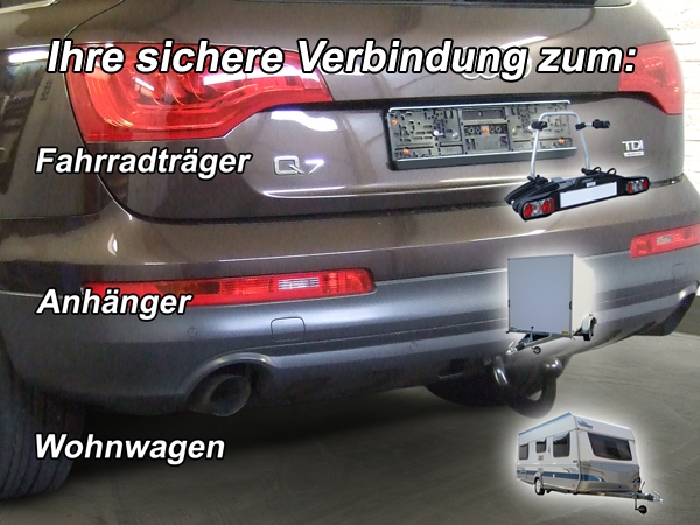 Anhängerkupplung für Audi-Q7, Baureihe 2006-2015 V-abnehmbar