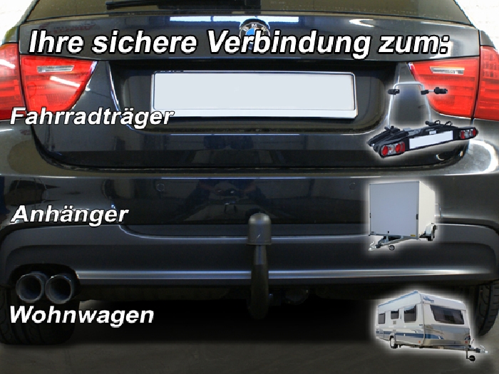 Anhängerkupplung für BMW-3er Limousine E90, spez. M- Paket, Baureihe 2005-2010 V-abnehmbar