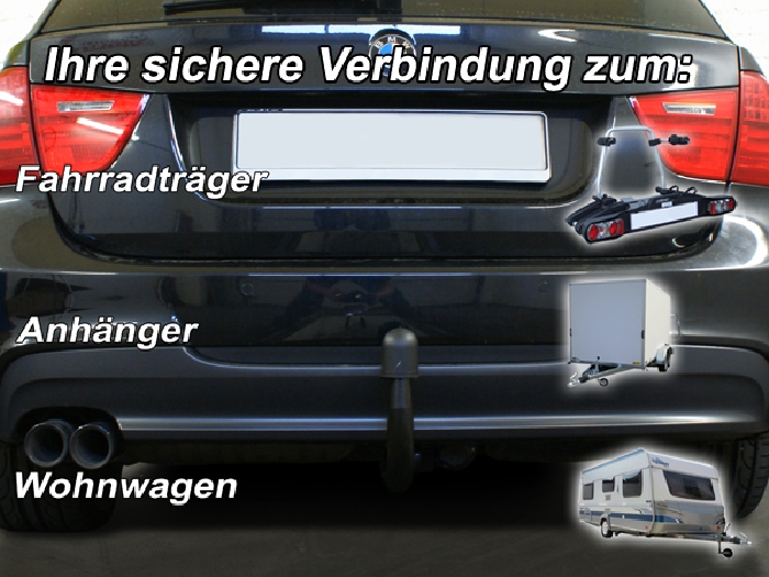 Anhängerkupplung für BMW-3er Touring E91, spez. M- Paket, Baureihe 2005-2010 V-abnehmbar