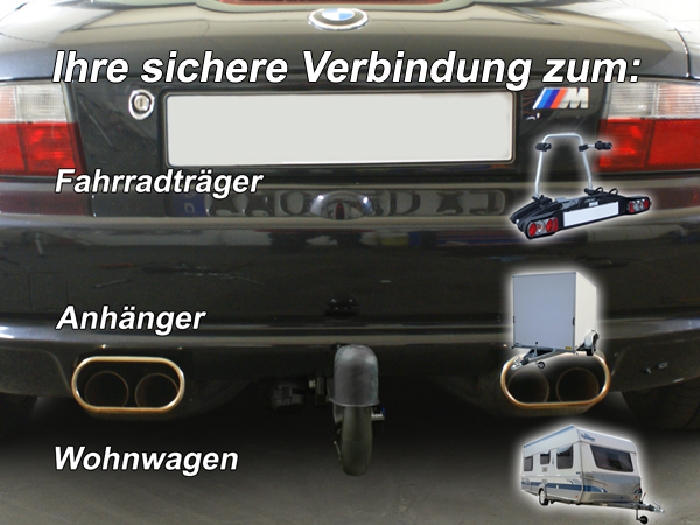 Anhängerkupplung für BMW-Z3 Roadster, E36/7, Baureihe 1995-1999 V-abnehmbar