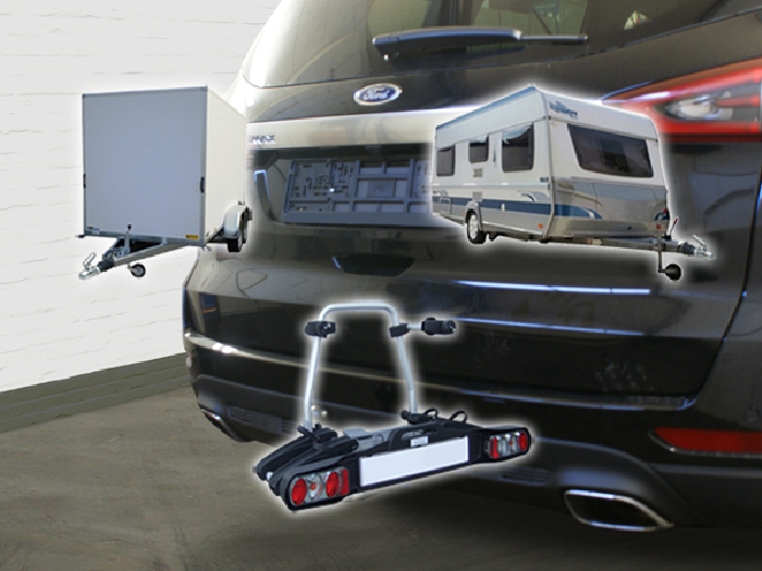 Anhängerkupplung für Ford-S-Max nicht Fzg. m. Fuss Sensor Heckklappe, Baureihe 2015- V-abnehmbar