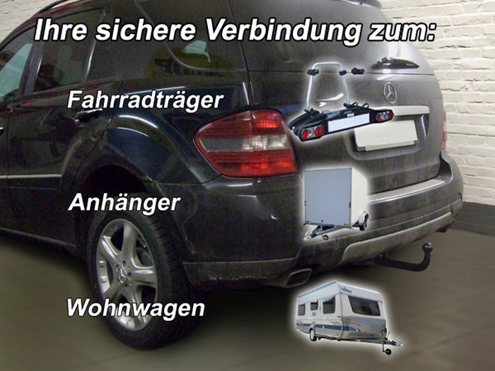 Anhängerkupplung für Mercedes-M-Klasse W164, Baureihe 2010- V-abnehmbar