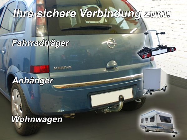 Anhängerkupplung für Opel-Meriva A, Minivan, Baureihe 2003-2010 abnehmbar