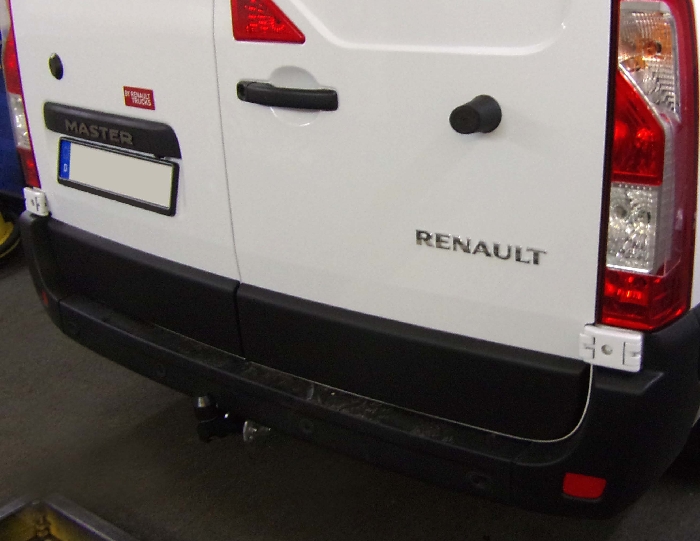 Anhängerkupplung für Renault-Master Kastenwagen Frontantrieb ohne Trittbrett, Fzg. ohne Elektrosatz Vorbereitung, Baureihe 2014-2024 starr
