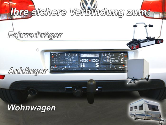 Anhängerkupplung für VW-Golf VI Limousine, nicht 4x4, Baureihe 2008- V-abnehmbar
