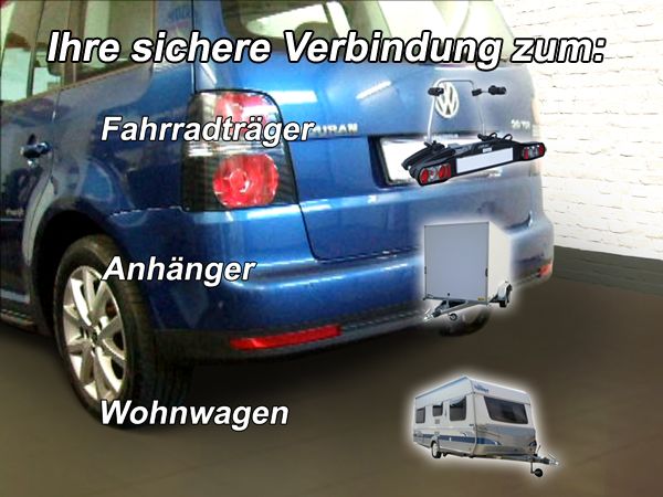 Anhängerkupplung für VW-Touran Van, auch f. Modell Cross, Baureihe 2007-2010 V-abnehmbar