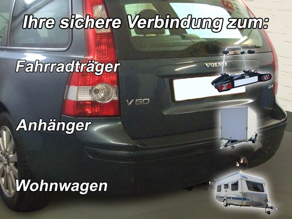 Anhängerkupplung für Volvo-V50 Kombi, Baureihe 2007-2009 abnehmbar